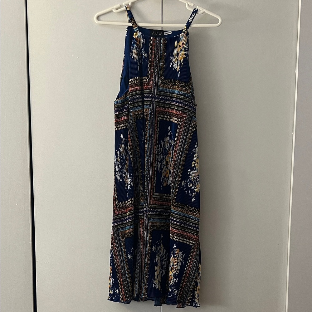 AUW Navy Floral Maxi Dress